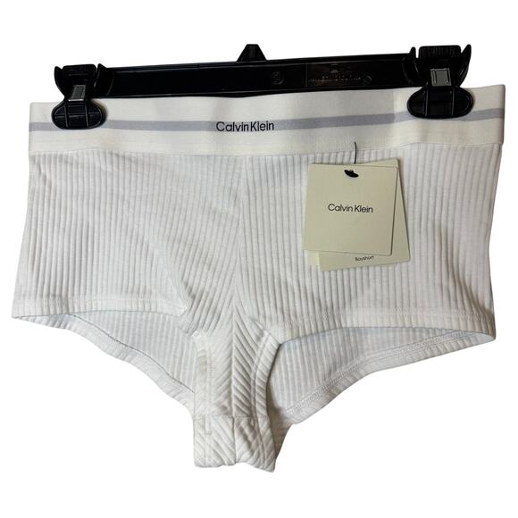 Calvin Klein Other - Calvin Klein Underwear Cotton Modal Stretch Rib Boyshorts Womens White Small NWT